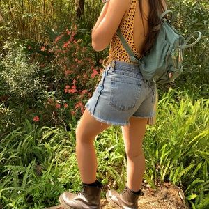 No name Blue Jean Girlfriend Shorts